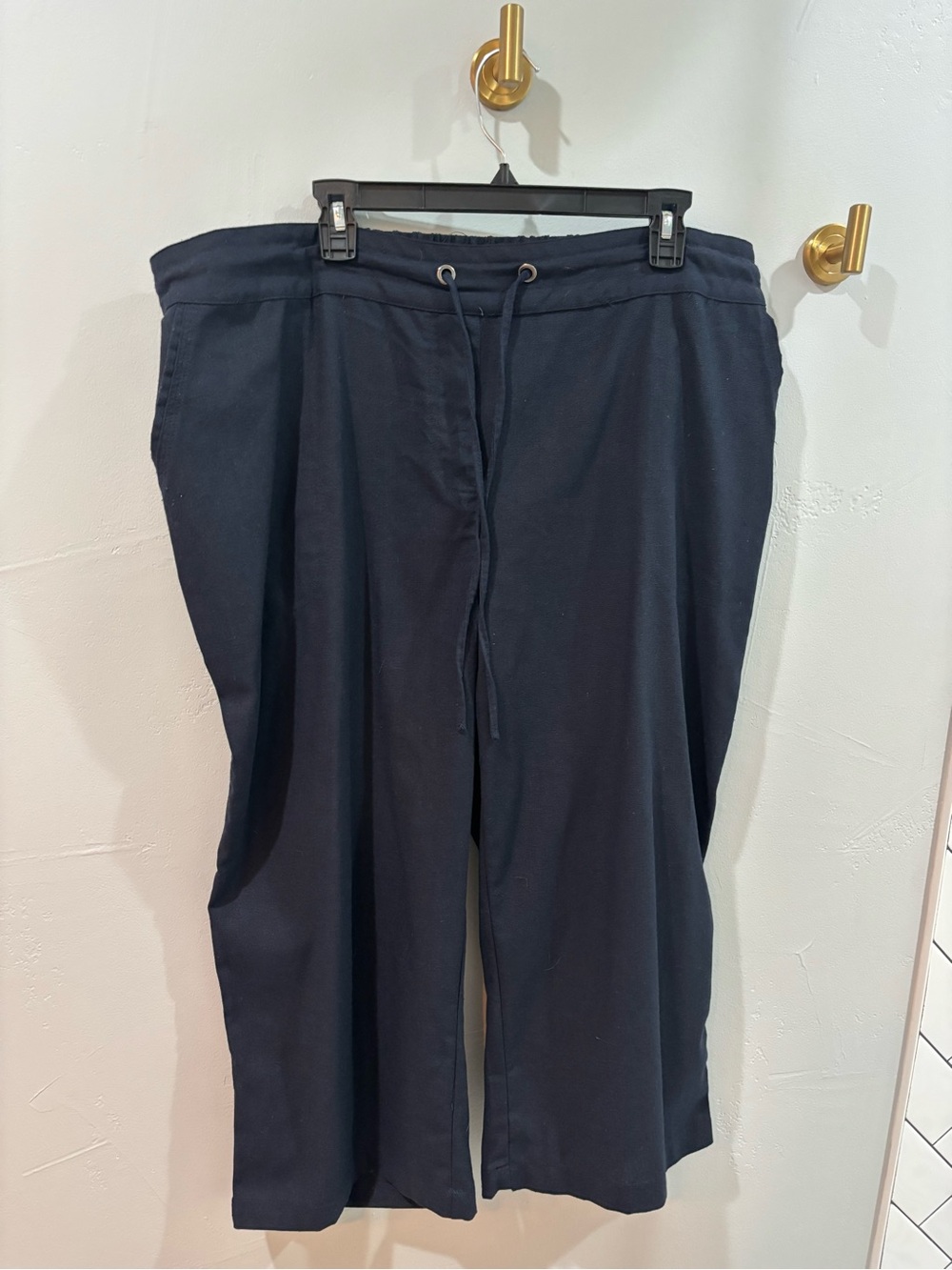 Per Se Women’s Wide-Leg Drawstring Pants - Navy
